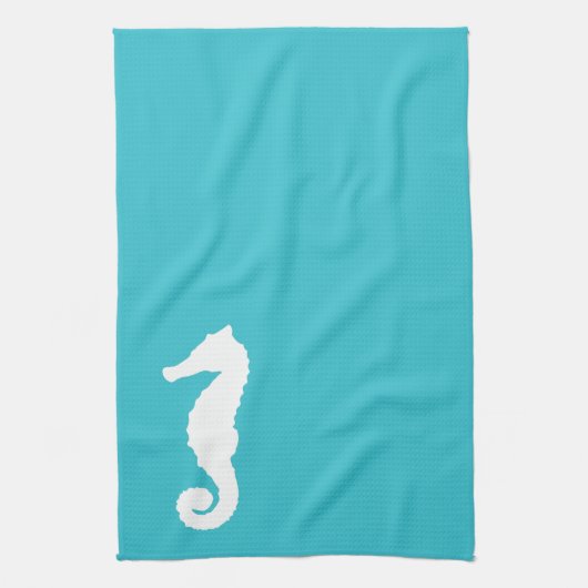 Aquamarines SeeSeepferd Geschirrtuch (Vertikal)