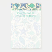 Aquamarines Seetier-Muster | addieren Ihren Namen Post-it Klebezettel (Vorderseite)