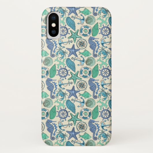Aquamarines Seetier-Muster Case-Mate iPhone Hülle (Rückseite)