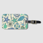 Aquamarines Seetier-Muster Gepäckanhänger (Vorderseite (Horizontal))