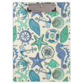 Aquamarines Seetier-Muster Klemmbrett (Vorderseite)