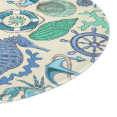 Aquamarines Seetier-Muster Schneidebrett (Ecke)