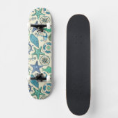 Aquamarines Seetier-Muster Skateboard (Vorderseite)