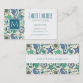 Aquamarines Seetier-Muster Visitenkarte (Vorne/Hinten)