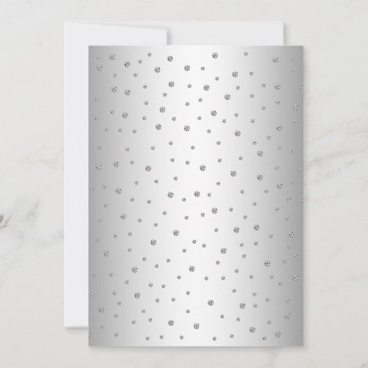 Aquamarines Silber Elegant Quinceanera Einladung (Rückseite)