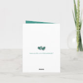 Aquamarines, silberes Blumenzettel-Foto Dankeschön Dankeskarte (Rückseite)