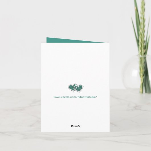 Aquamarines, silberes Blumenzettel-Foto Dankeschön Dankeskarte (Rückseite)