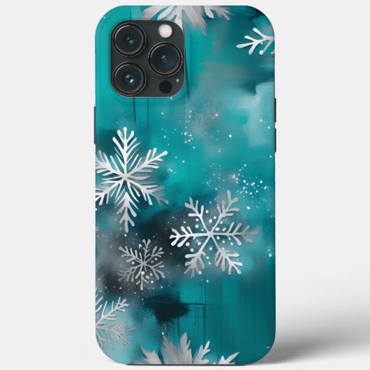 Aquamarines Silberes Weihnachtshandy Case-Mate iPhone Hülle (Rückseite)