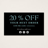 Aquamarines Silbertablett dank Discount-Karte (Rückseite)