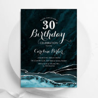 Aquamarines Silver Agate 30. Geburtstag