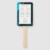 Aquamarines Silver Agate Hochzeitsprogramm Fächer (Rückseite)