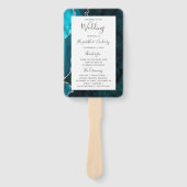 Aquamarines Silver Agate Hochzeitsprogramm Fächer (Vorderseite)