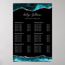Aquamarines Silver Agate Price List Poster