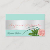 Aquamarines Silver Deco Schöne Rose Blume mit Foto Visitenkarte (Vorderseite)