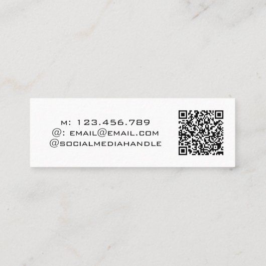 Aquamarines Skript für den Grafikdesigner - QR-Cod Mini Visitenkarte (Rückseite)