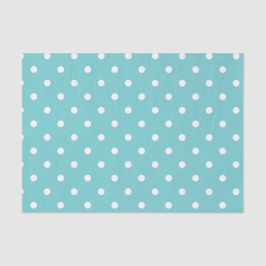 Aquamarines Sky Polka Dot Tissue Paper Seidenpapier (Vorderseite)