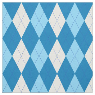 Aquamarines   Skyblue   weißes Rauten-Muster Stoff