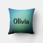 Aquamarines Smaraggrün Kissen (Rückseite)