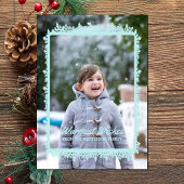 Aquamarines Snowflake-Frame-Foto Feiertagskarte