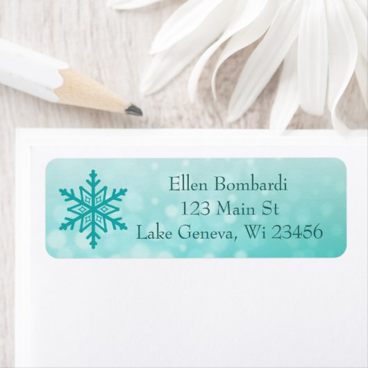 Aquamarines Snowflake-Rücksendeadresse (Insitu)