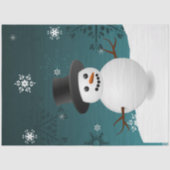 Aquamarines Snowman Winter Scene Weihnachtszettel Seidenpapier (Vorderseite)