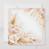 Aquamarines Soiree Shine Gold Damask Brautparty Einladung (Rückseite)