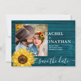 Aquamarines Sonnenblumenöl-Foto - Hochzeit rettet  Save The Date
