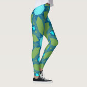 Aquamarines Sonnenscheinmuster Leggings (Rechts)