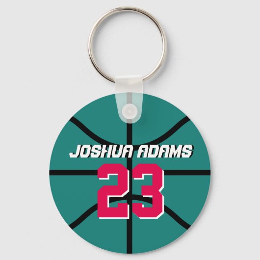 Aquamarines Sportteam Sportler Basketball Schlüsse Schlüsselanhänger (Vorderseite)
