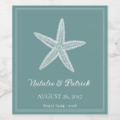 Aquamarines Sternenweinsiegel Weinetikett (Einzelnes Label)