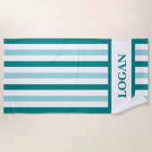 Aquamarines Strandtuch mit Individuelle Name (Vorderseite)