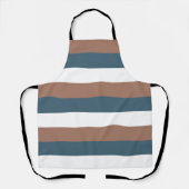 Aquamarines Streifenmuster Mocha Schürze (Vorderseite)