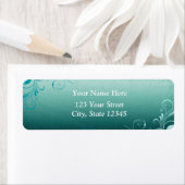 Aquamarines Swirt-Adressetikett (Insitu)