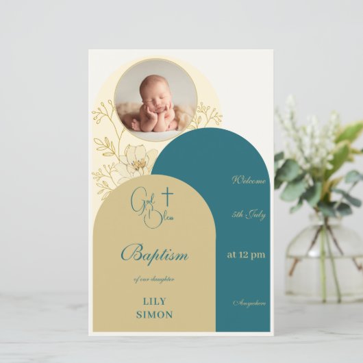 Aquamarines Taufmenü (Stehend Vorderseite)