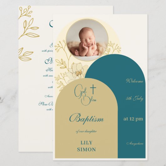 Aquamarines Taufmenü (Vorne/Hinten)