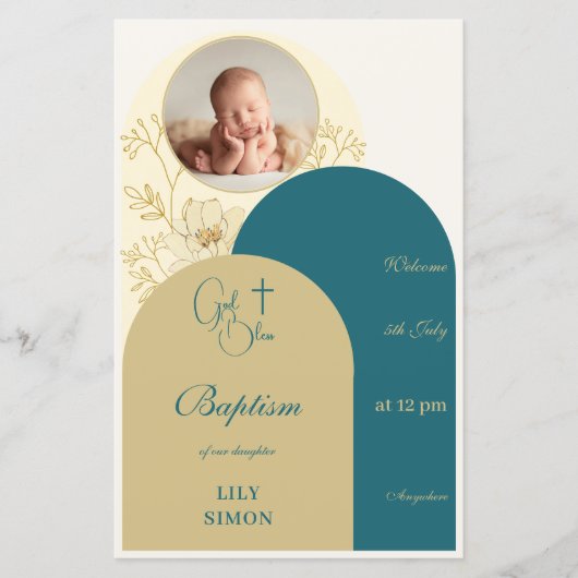 Aquamarines Taufmenü (Vorderseite)