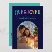 Aquamarines Tide Xmas Baby Birth Ankündigung Foto (Vorne/Hinten)