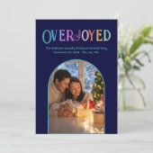 Aquamarines Tide Xmas Baby Birth Ankündigung Foto (Stehend Vorderseite)