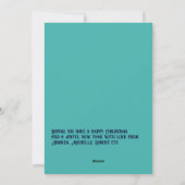 Aquamarines Tide Xmas Baby Birth Ankündigung Foto (Rückseite)