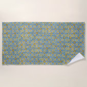 Aquamarines Tile-Design Strandtuch (Vorderseite)