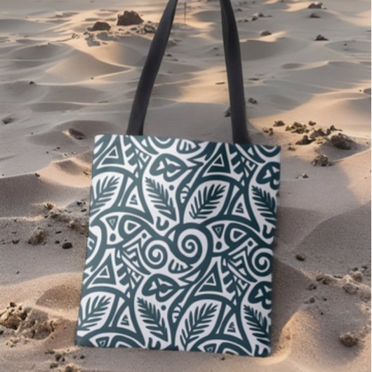 Aquamarines Tribal Inspiriert Abstraktes Muster Tasche
