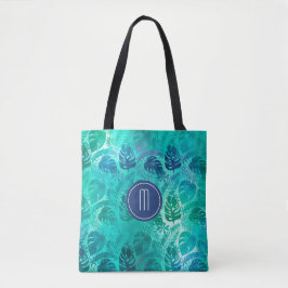 Aquamarines Tropenpalmenmuster Tasche