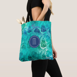 Aquamarines Tropenpalmenmuster Tasche