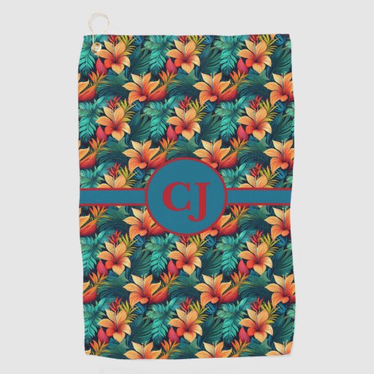 Aquamarines Tropical Paradise Golfhandtuch (Vorderseite)
