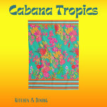 Aquamarines tropisches Floral, orange, gelb mit Tr Geschirrtuch<br><div class="desc">Tropische Florale Aquamarin,  Orange,  Gelb mit Trim in Aquamarin und orange. Im Cabana Tropical stehen verschiedene tropische Badetücher zur Verfügung. Eine tolle Möglichkeit,  die Saison in Ihrer Zuhause oder Hütte zu verändern.</div>
