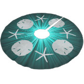 Aquamarines tropisches Weihnachtssandpuppen Treppe Polyester Weihnachtsbaumdecke (Schrägansicht)