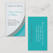 Aquamarines Türkis-Aqua-blaue Visitenkarte (Vorne/Hinten)