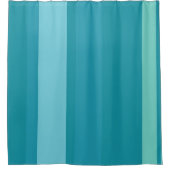 Aquamarines Türkis und Aqua Streifen Duschvorhang (Vorderseite)