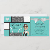 Aquamarines türkisfarbenes Brautparty Einladung (Vorderseite)