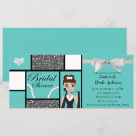 Aquamarines türkisfarbenes Brautparty Einladung